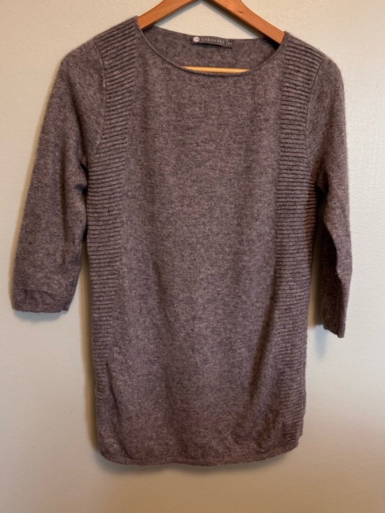 InCashmere Sweaters - InCashmere Heather Gray Crewneck Cashmere-Blend Sweater